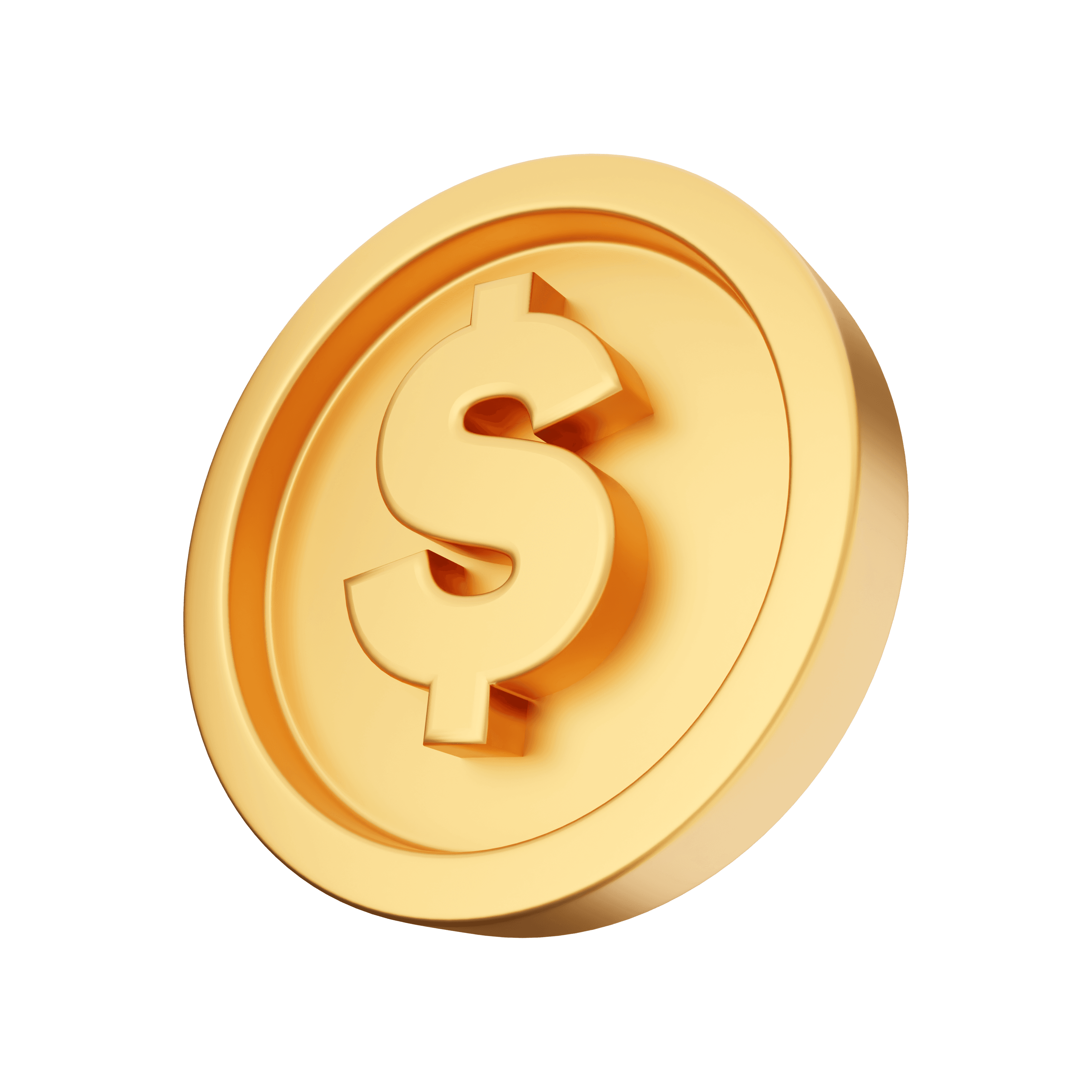 Gold coin with dollar sign